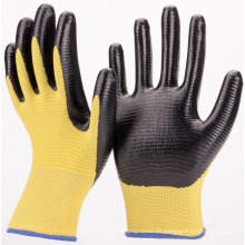 Hochwertige schwarze beschichtete Nitril Polyester Liner Handschuhe